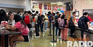 Students line up Wednesday to buy food in the Student Union on the Edinburg campus. Victoria Gonzalez/Vaquero Radio