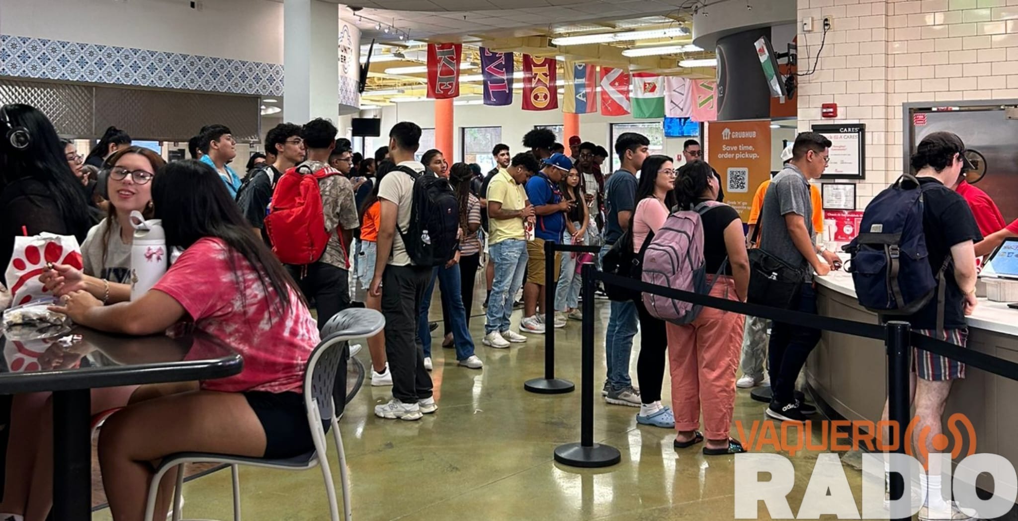  
Students line up Wednesday to buy food in the Student Union on the Edinburg campus.
Victoria Gonzalez/Vaquero Radio 